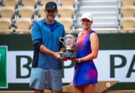 Iga Swiatek pictured with former coach Tomasz Wiktorowski at the 2024 French Open - Image Source: Getty